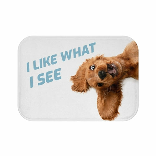 Funny Dog Looking Up Bath Mat - Barky