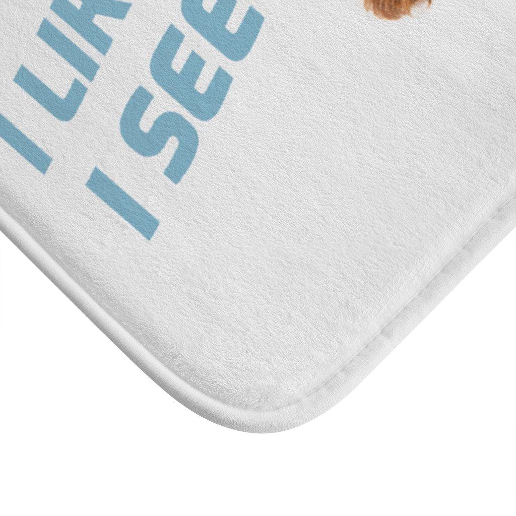 Funny Dog Looking Up Bath Mat - Barky