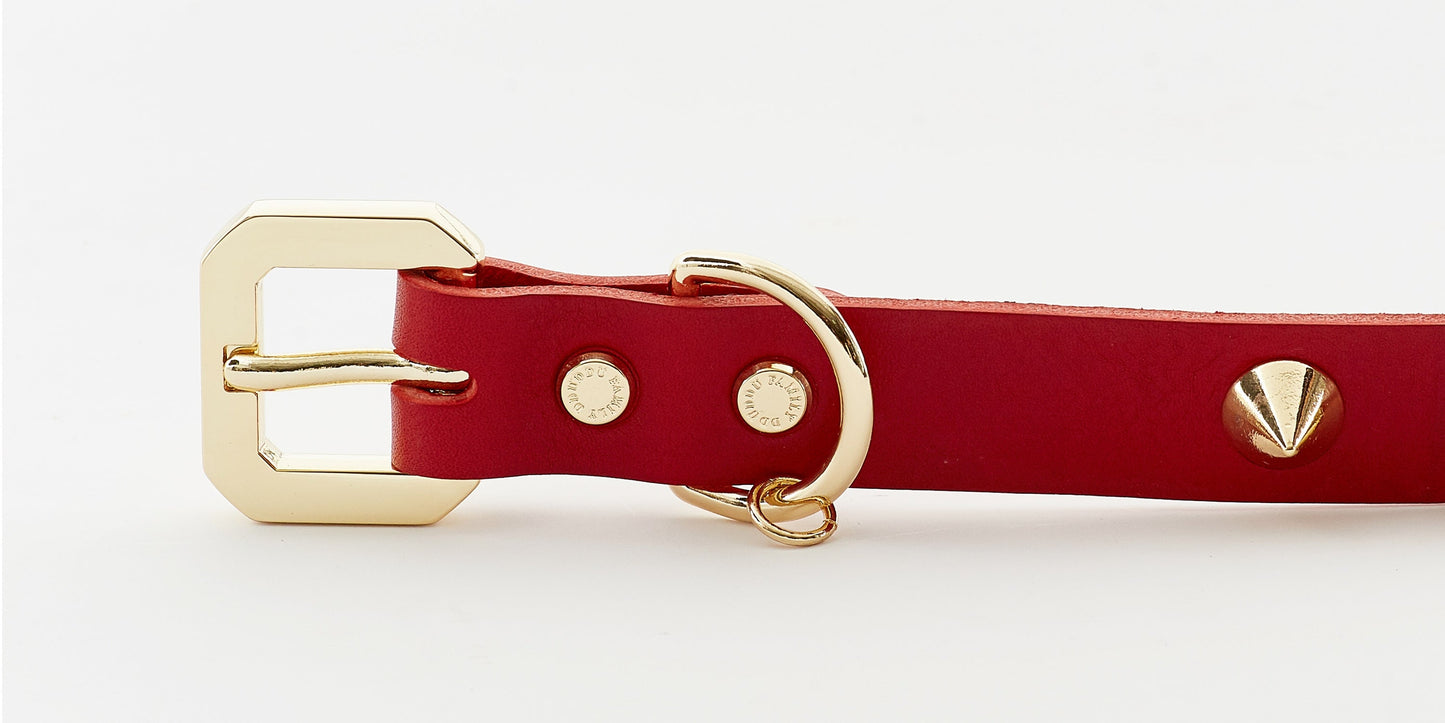 Golden Spike Red Collar - Barky