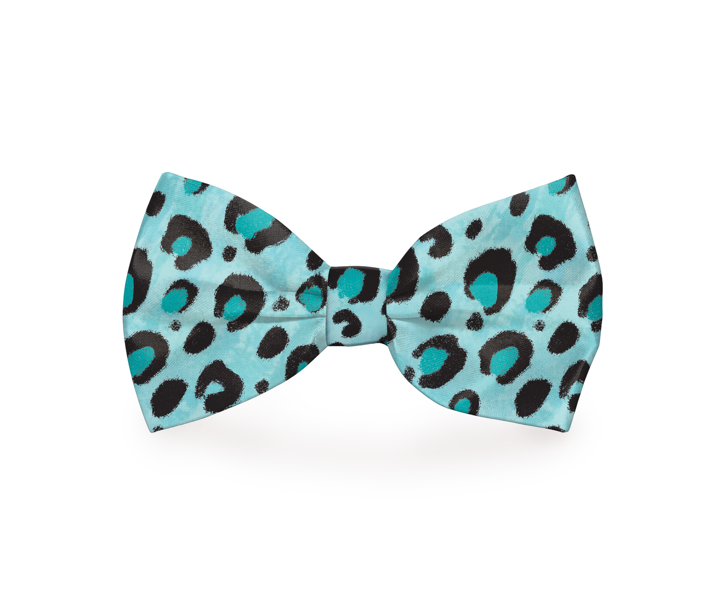 Blue Cheetah Print Dog Bow Tie - Barky