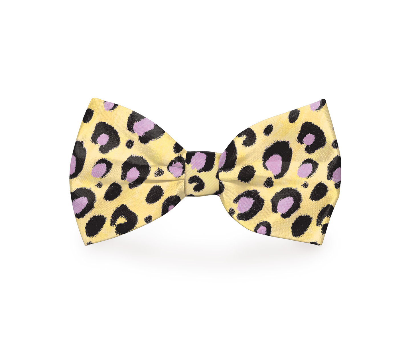 Cheetah Print Yellow Dog Bow Tie - Barky