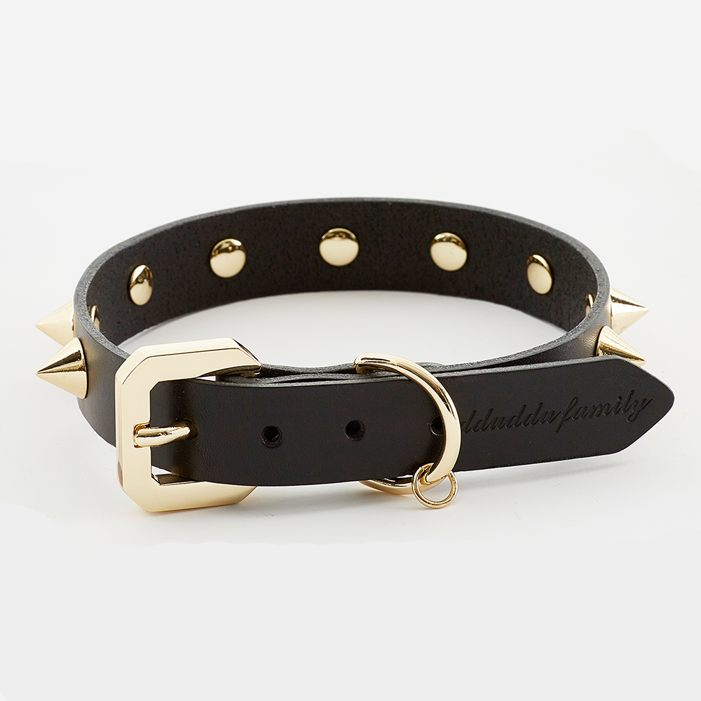 Golden Spike Black Collar - Barky