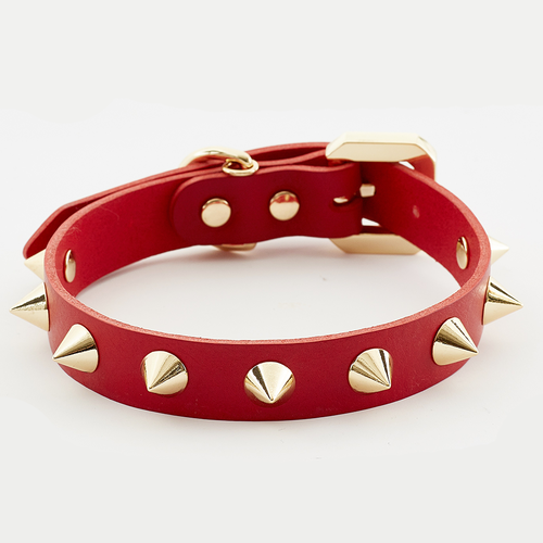 Golden Spike Red Collar - Barky