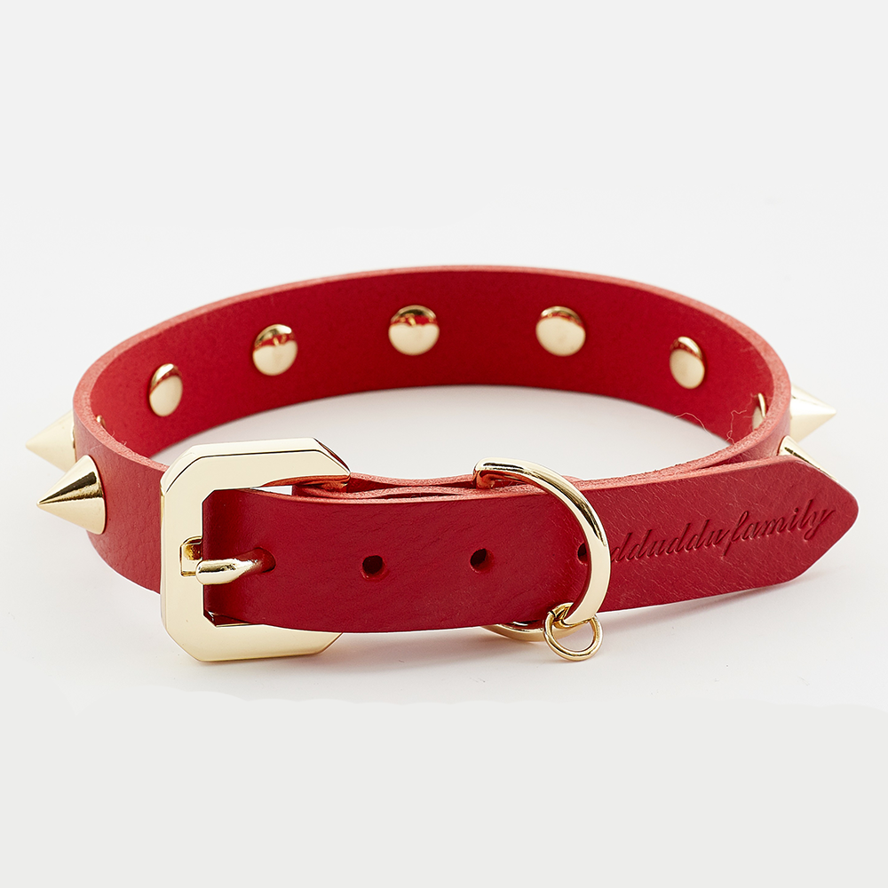 Golden Spike Red Collar - Barky