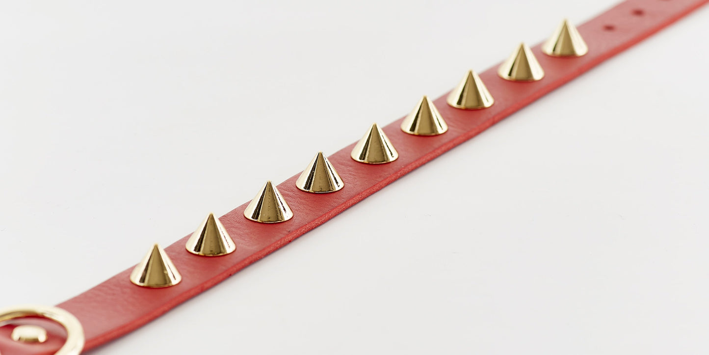 Golden Spike Red Collar - Barky