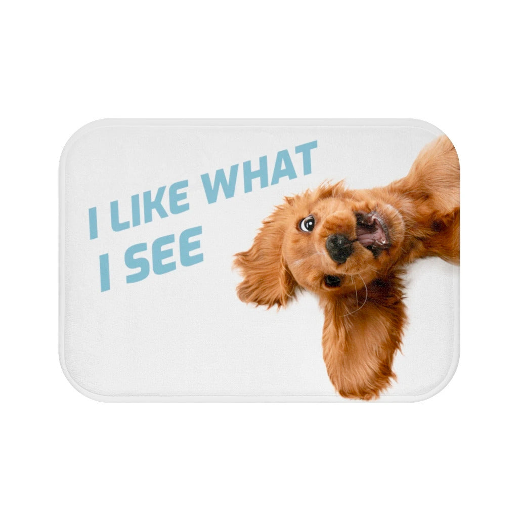 Funny Dog Looking Up Bath Mat - Barky
