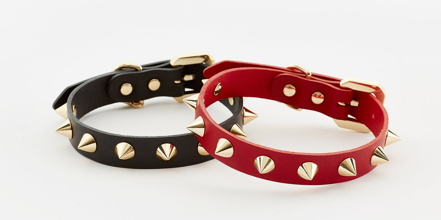 Golden Spike Black Collar - Barky