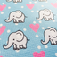 Elephant Love Blue Tie On Dog Bandana - Barky