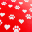 Valentines Day Paw Prints & Hearts Red Tie On Dog Bandana - Barky