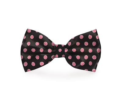 Polka-Dot Pink & Black Dog Bow Tie - Barky